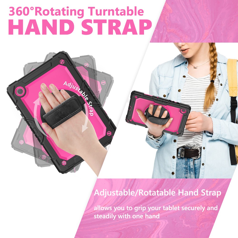  Galaxy Tab A8 10.5 Skal Shockproof Hybrid Kickstand Strap