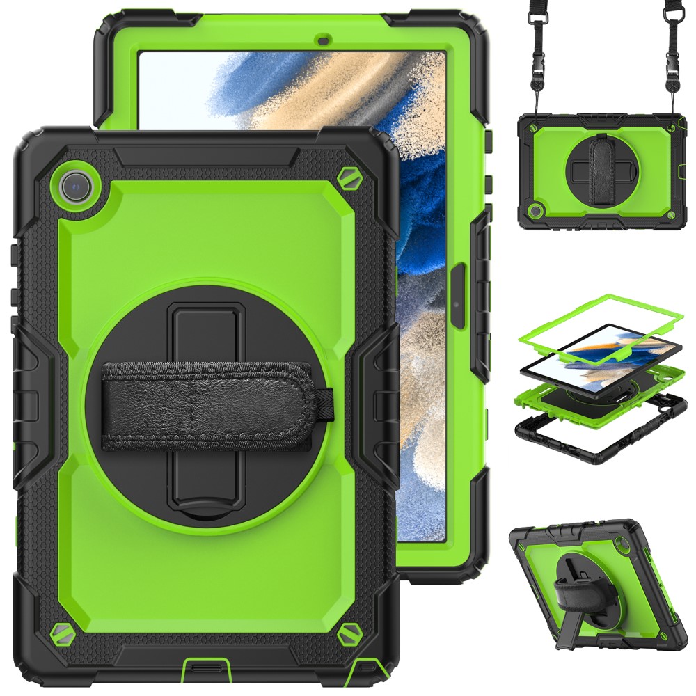  Galaxy Tab A8 10.5 Skal Shockproof Hybrid Kickstand Strap
