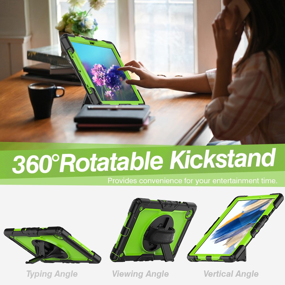  Galaxy Tab A8 10.5 Skal Shockproof Hybrid Kickstand Strap