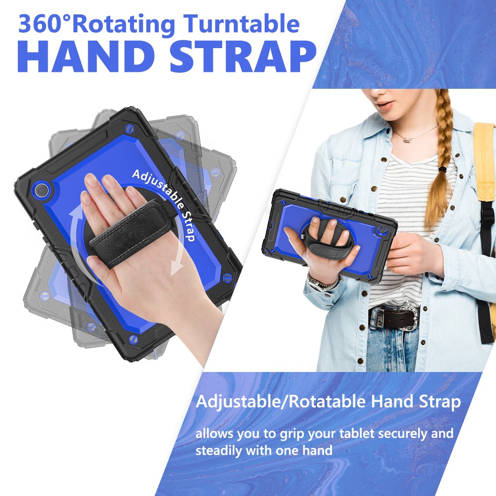  Galaxy Tab A8 10.5 Skal Shockproof Hybrid Kickstand Strap