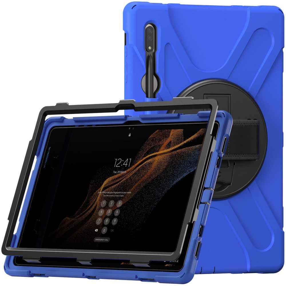  Galaxy Tab S8 Ultra Skal X-Shape Shockproof Kickstand