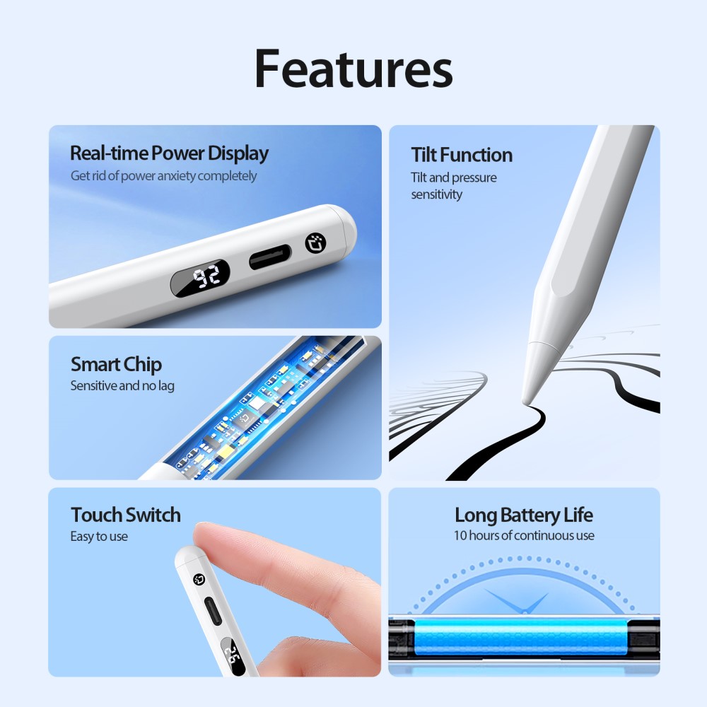DUX DUCIS DUX DUCIS Active LED iPad Stylus Touchpenna Vit