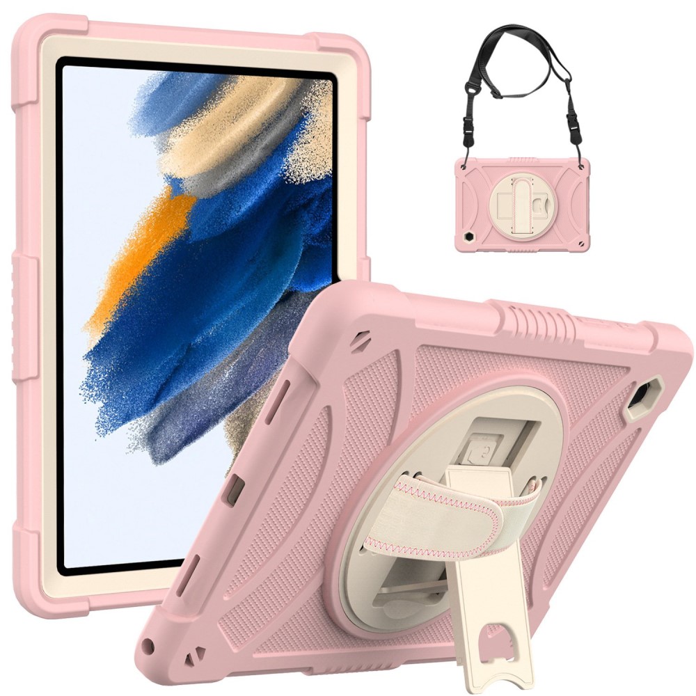  Galaxy Tab A8 Skal Hybrid Shockproof Kickstand Rosa