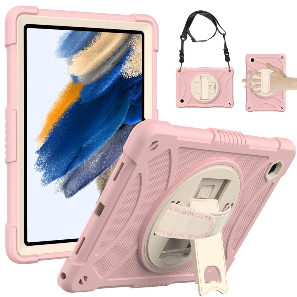  Galaxy Tab A8 Skal Hybrid Shockproof Kickstand Rosa