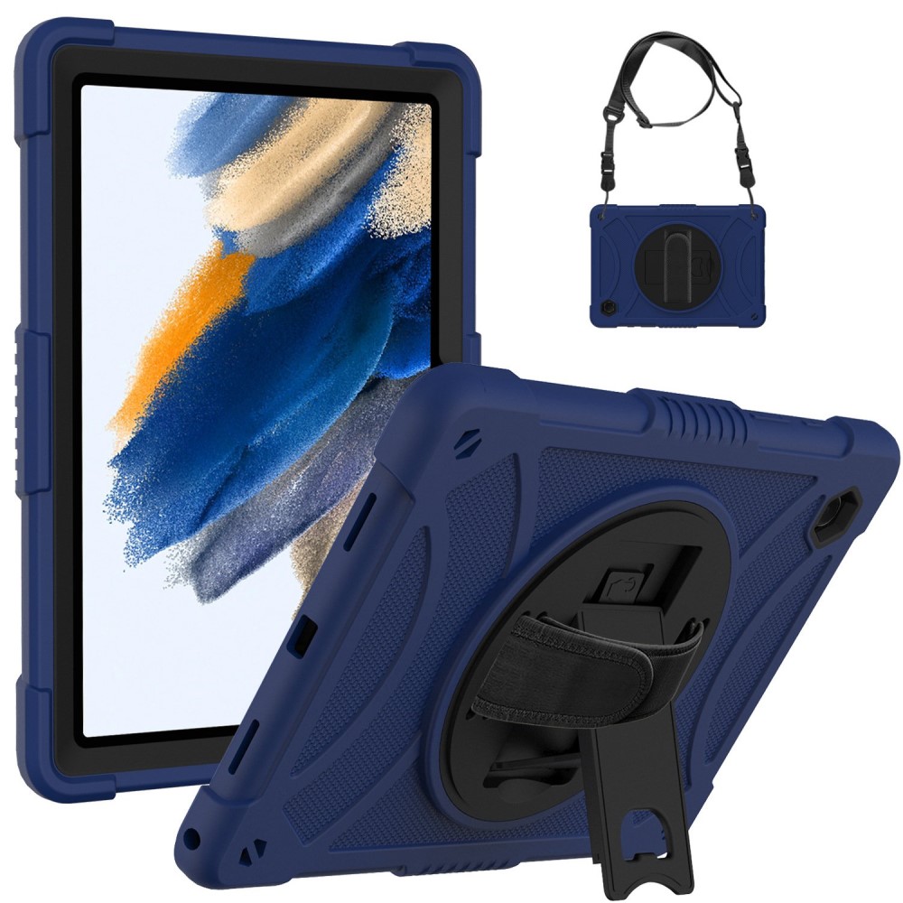  Galaxy Tab A8 Skal Hybrid Shockproof Kickstand Mörk Blå
