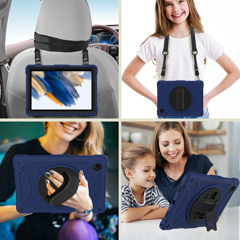  Galaxy Tab A8 Skal Hybrid Shockproof Kickstand Mörk Blå