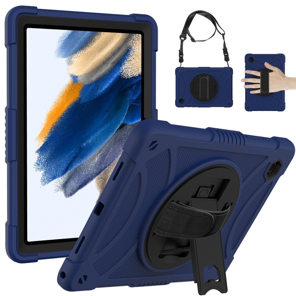  Galaxy Tab A8 Skal Hybrid Shockproof Kickstand Mörk Blå