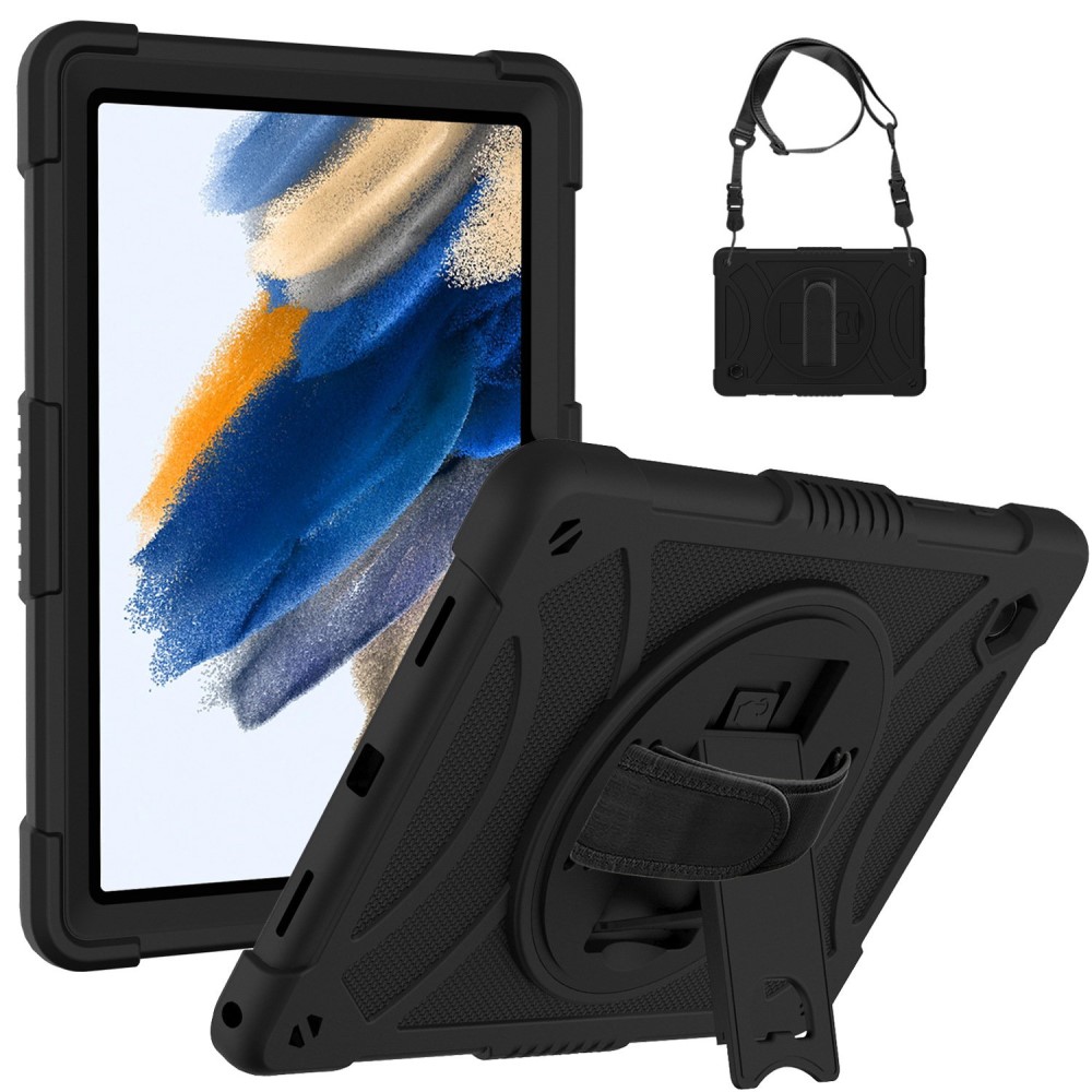  Galaxy Tab A8 Skal Hybrid Shockproof Kickstand Svart