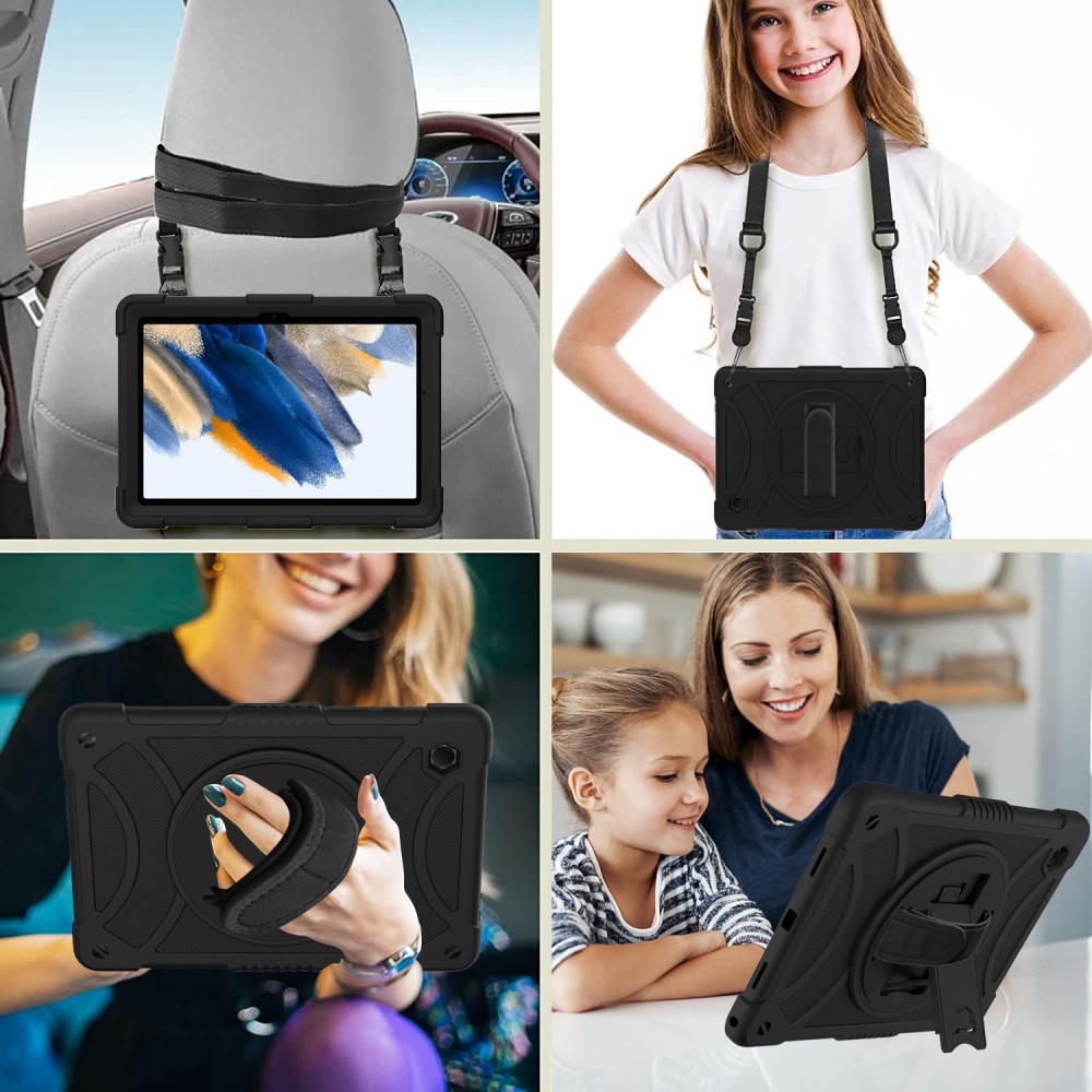  Galaxy Tab A8 Skal Hybrid Shockproof Kickstand Svart