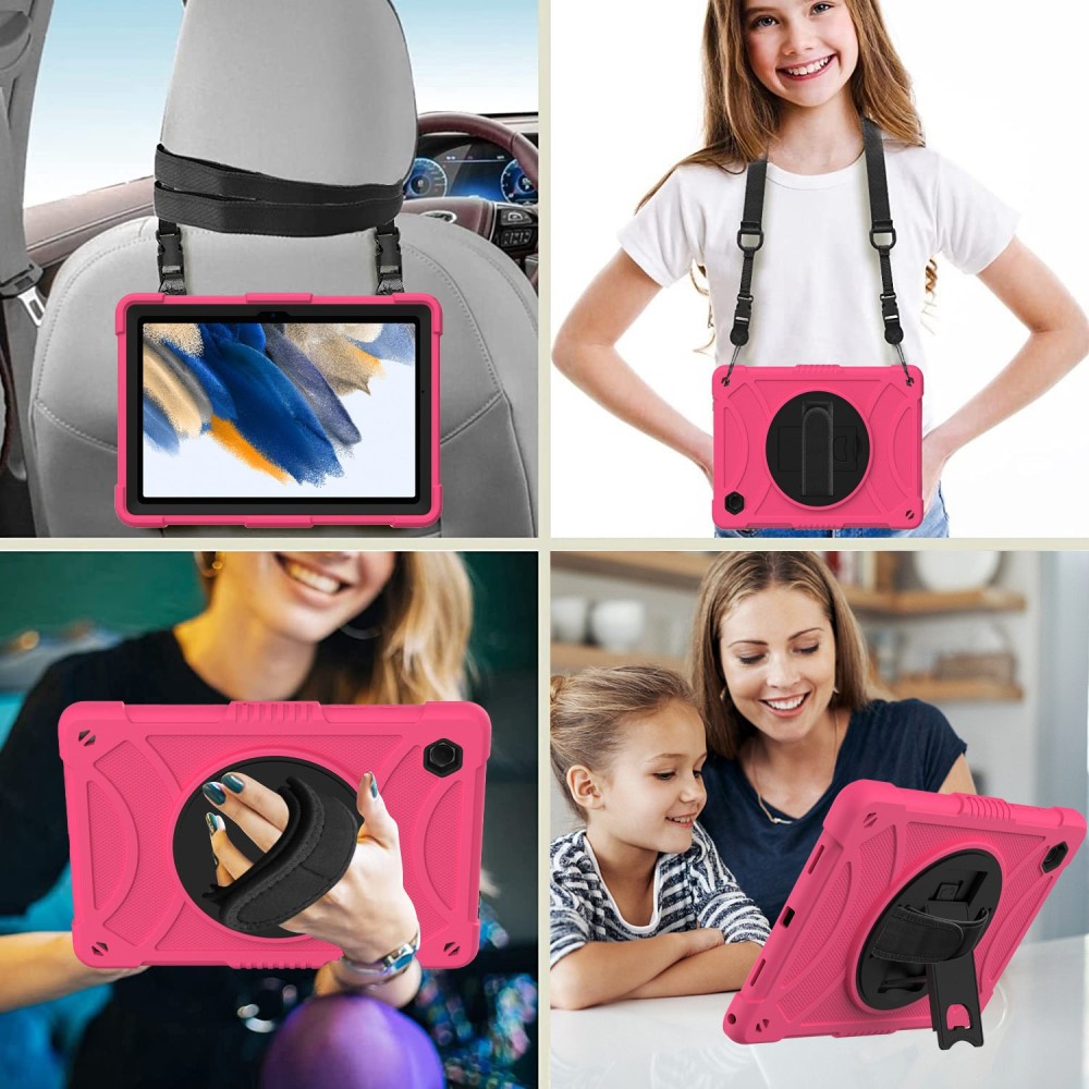  Galaxy Tab A8 Skal Hybrid Shockproof Kickstand Rosa