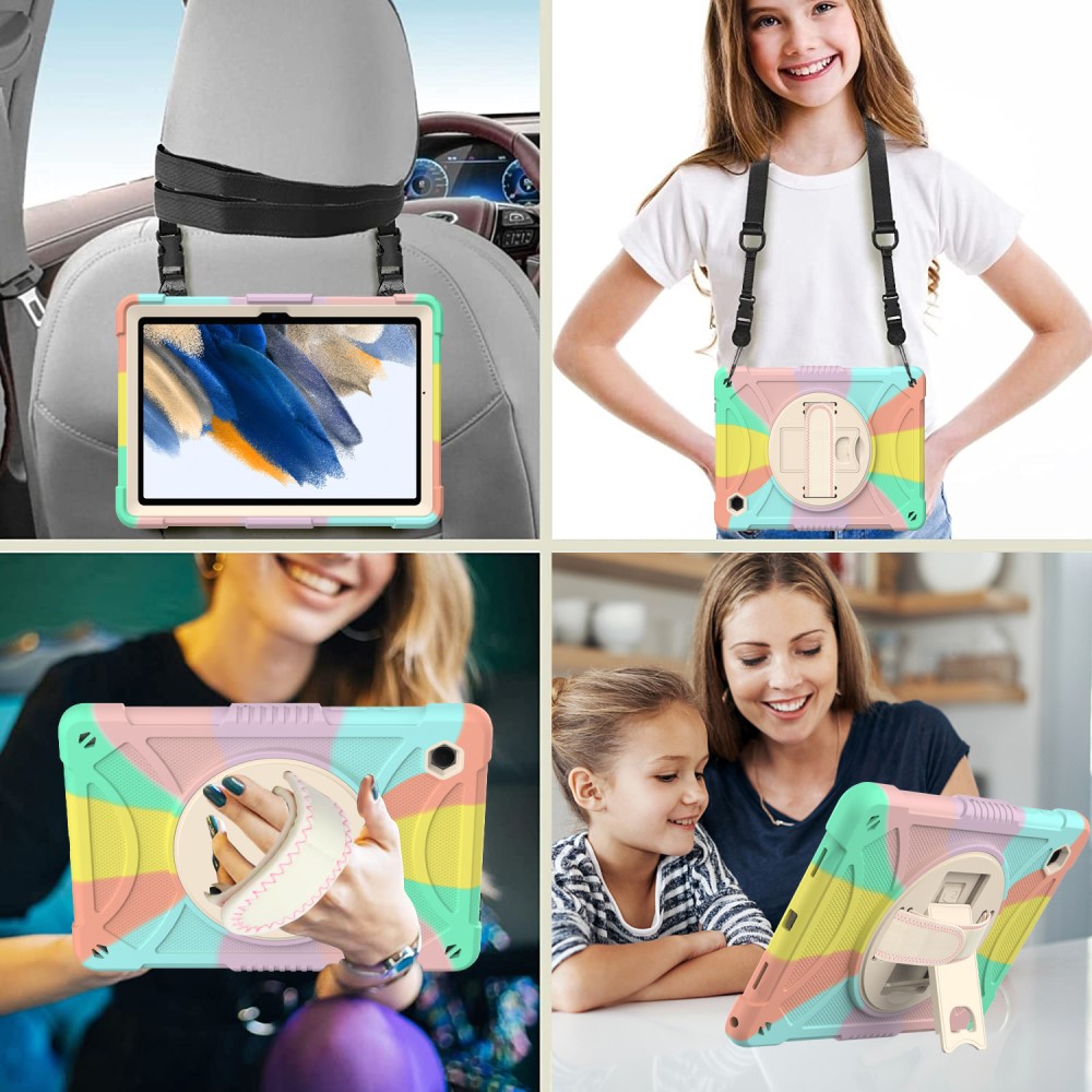  Galaxy Tab A8 Skal Hybrid Shockproof Kickstand Colorful