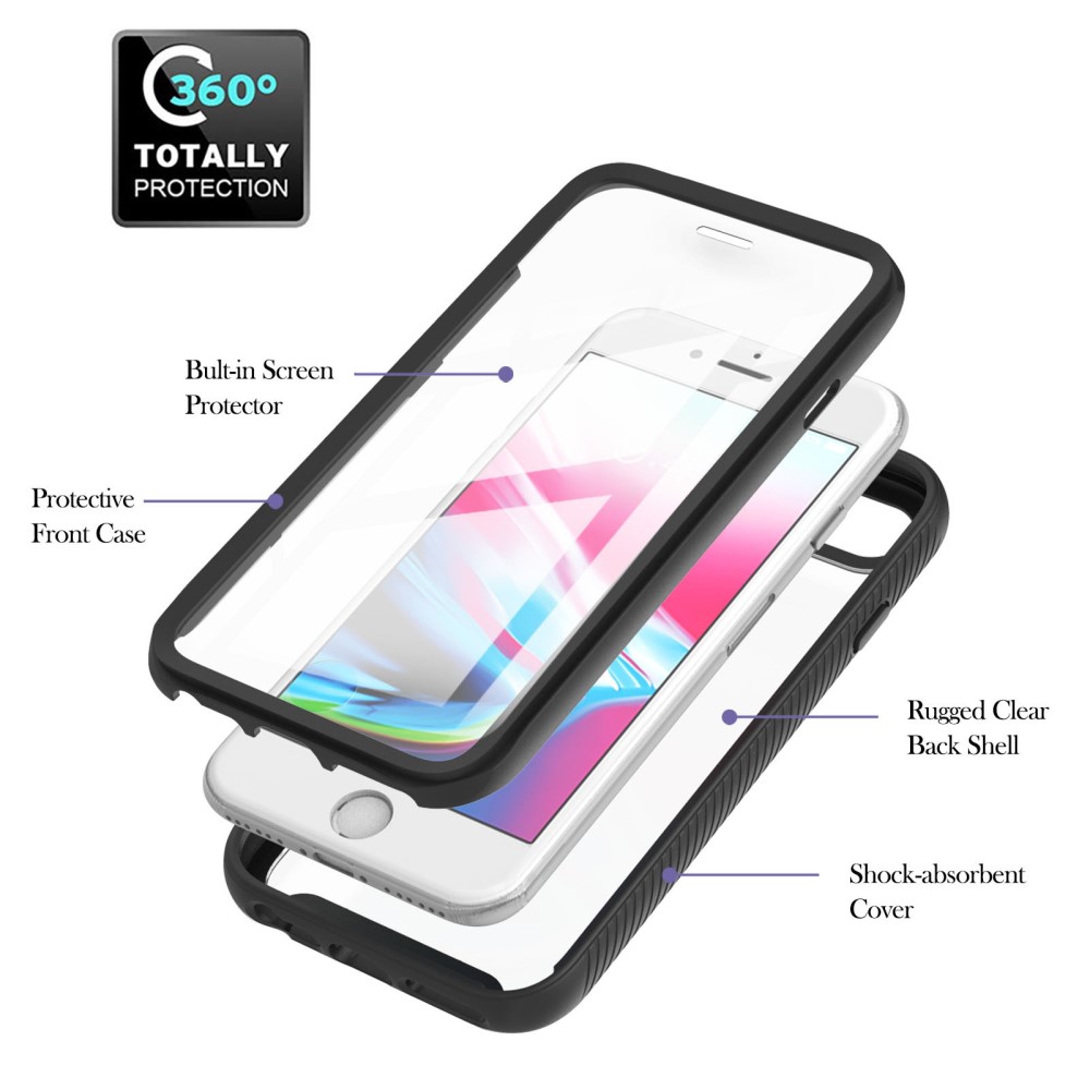  iPhone 7/8/SE Skal 360 Hybrid Defense Svart