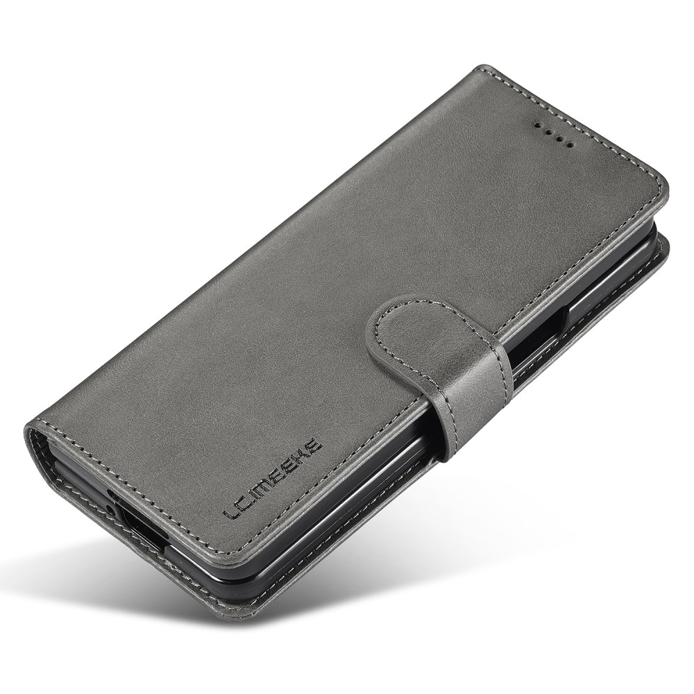 LC.IMEEKE LC.IMEEKE Galaxy Z Fold 5 Fodral Läder Grå