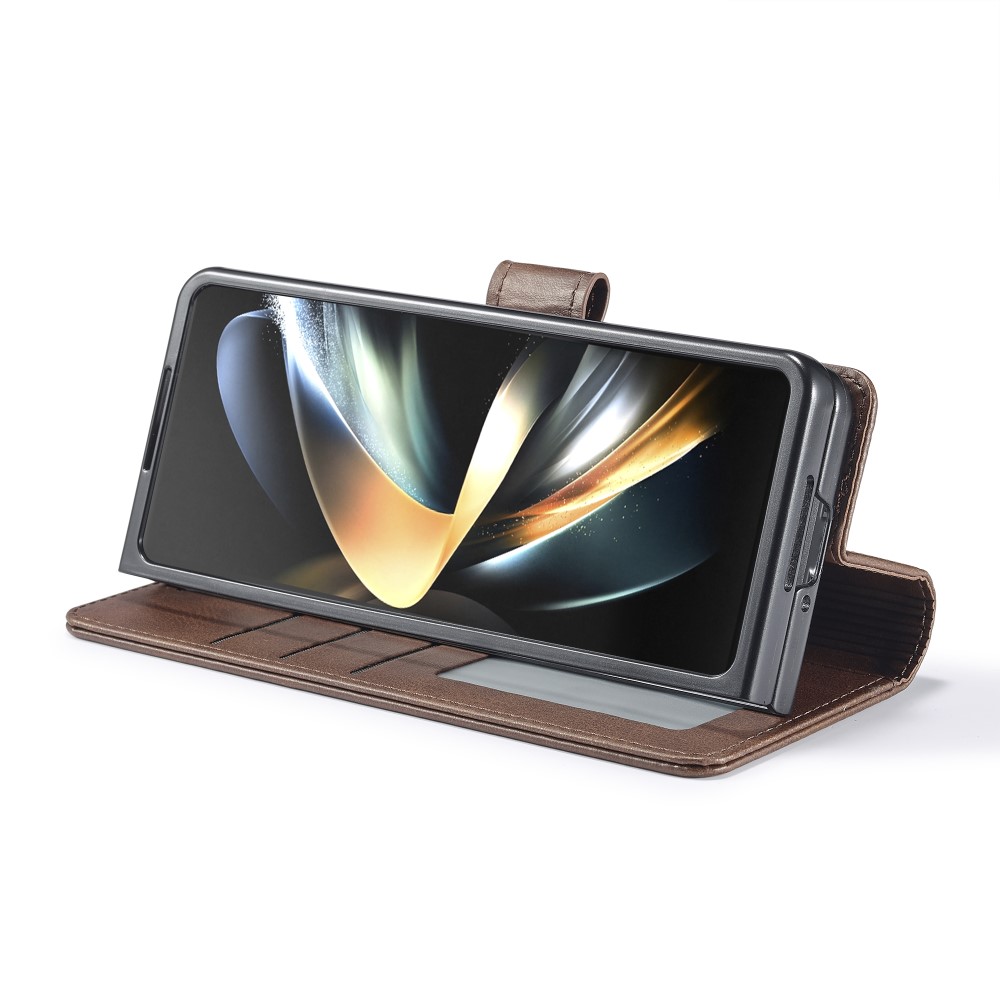 LC.IMEEKE LC.IMEEKE Galaxy Z Fold 5 Fodral Läder Brun