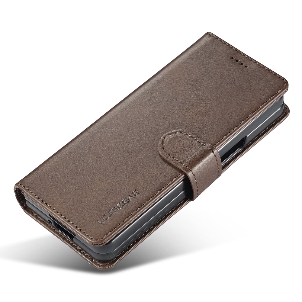 LC.IMEEKE LC.IMEEKE Galaxy Z Fold 5 Fodral Läder Brun