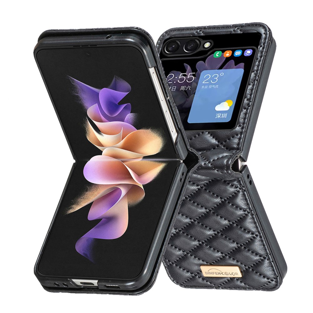 BINFEN BINFEN Galaxy Z Flip 5 Skal Diamond Textur Svart