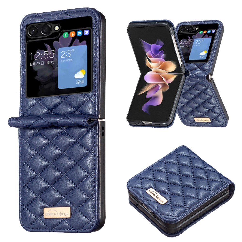 BINFEN BINFEN Galaxy Z Flip 5 Skal Diamond Textur Blå