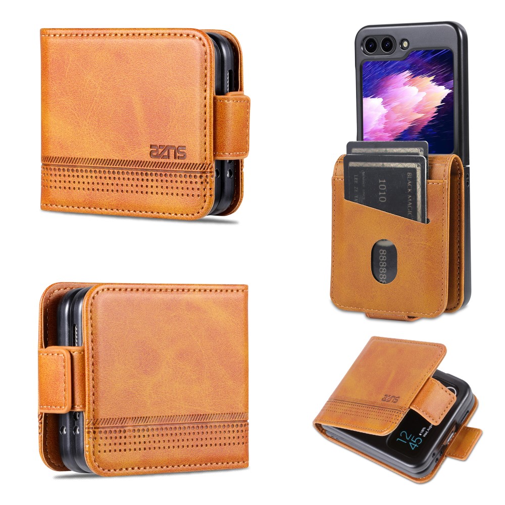 AZNS AZNS Galaxy Z Flip 5 Fodral Läder Brun