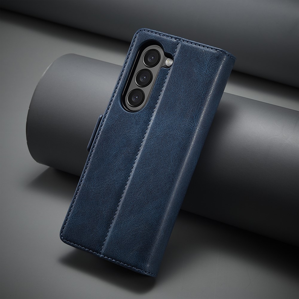LC.IMEEKE LC.IMEEKE Galaxy Z Fold 5 Fodral RFID Läder Blå