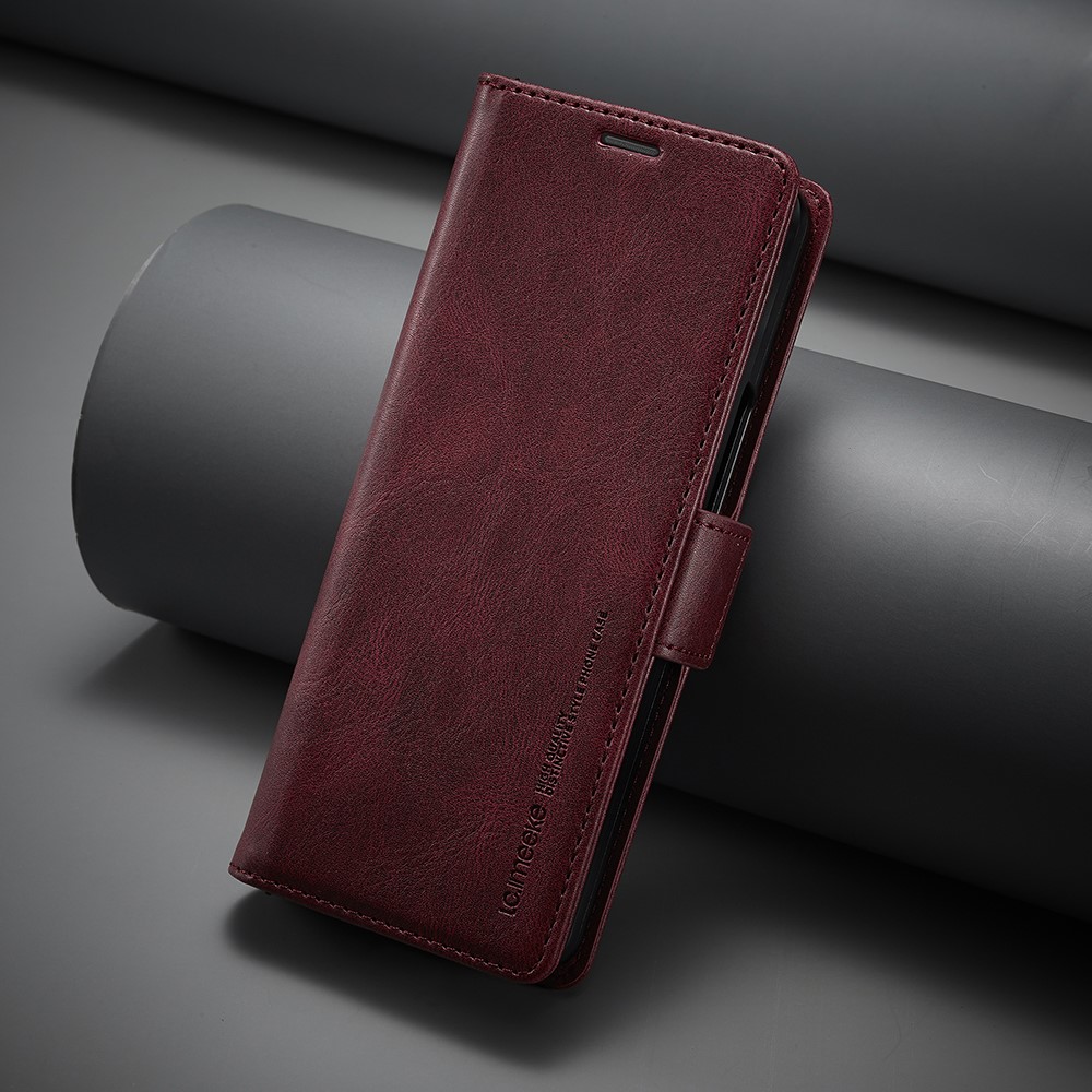 LC.IMEEKE LC.IMEEKE Galaxy Z Fold 5 Fodral RFID Läder Röd