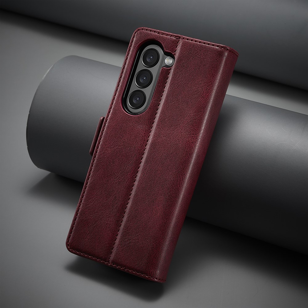LC.IMEEKE LC.IMEEKE Galaxy Z Fold 5 Fodral RFID Läder Röd