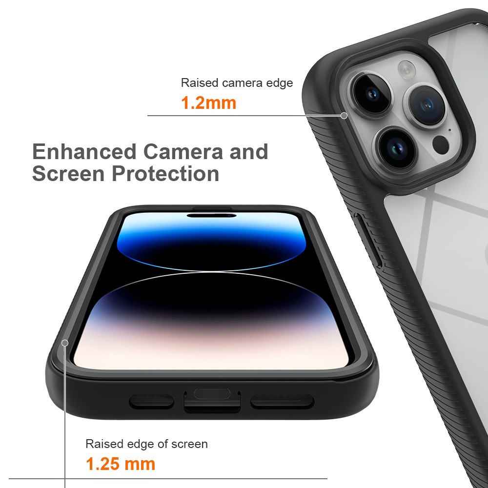  iPhone 15 Pro Max Skal 360 Hybrid Defense Svart