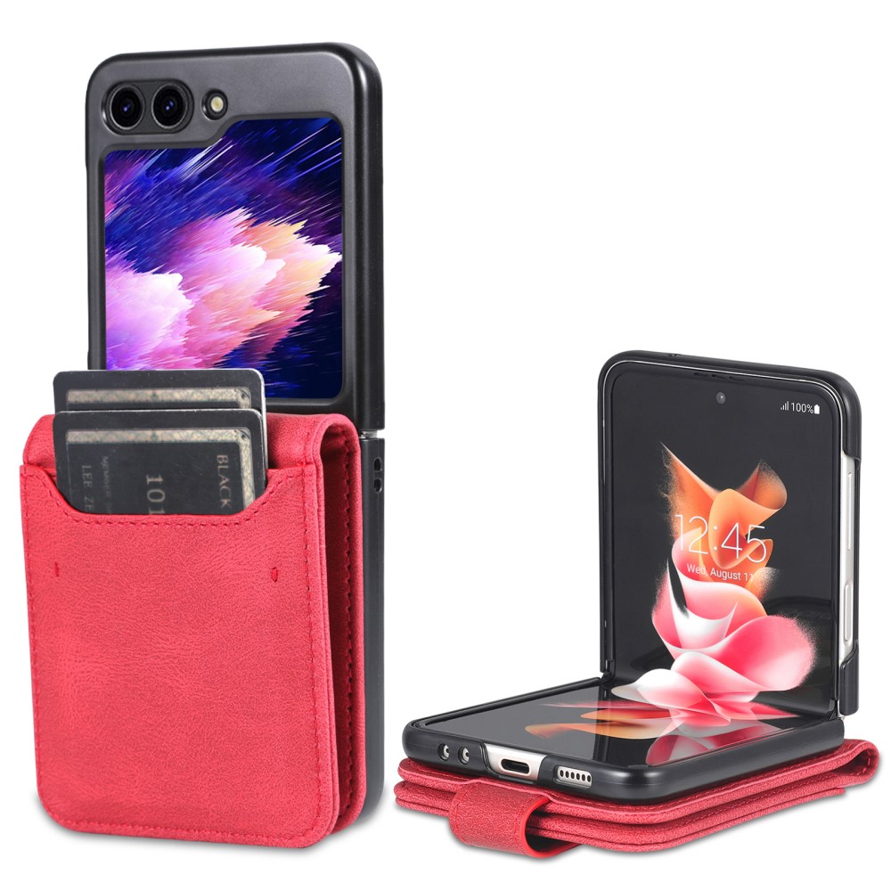 AZNS AZNS Galaxy Z Flip 5 Fodral PU-Läder Röd