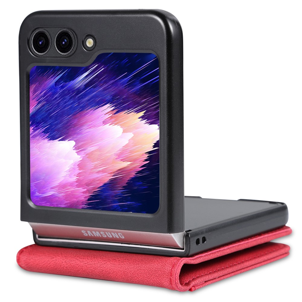 AZNS AZNS Galaxy Z Flip 5 Fodral PU-Läder Röd