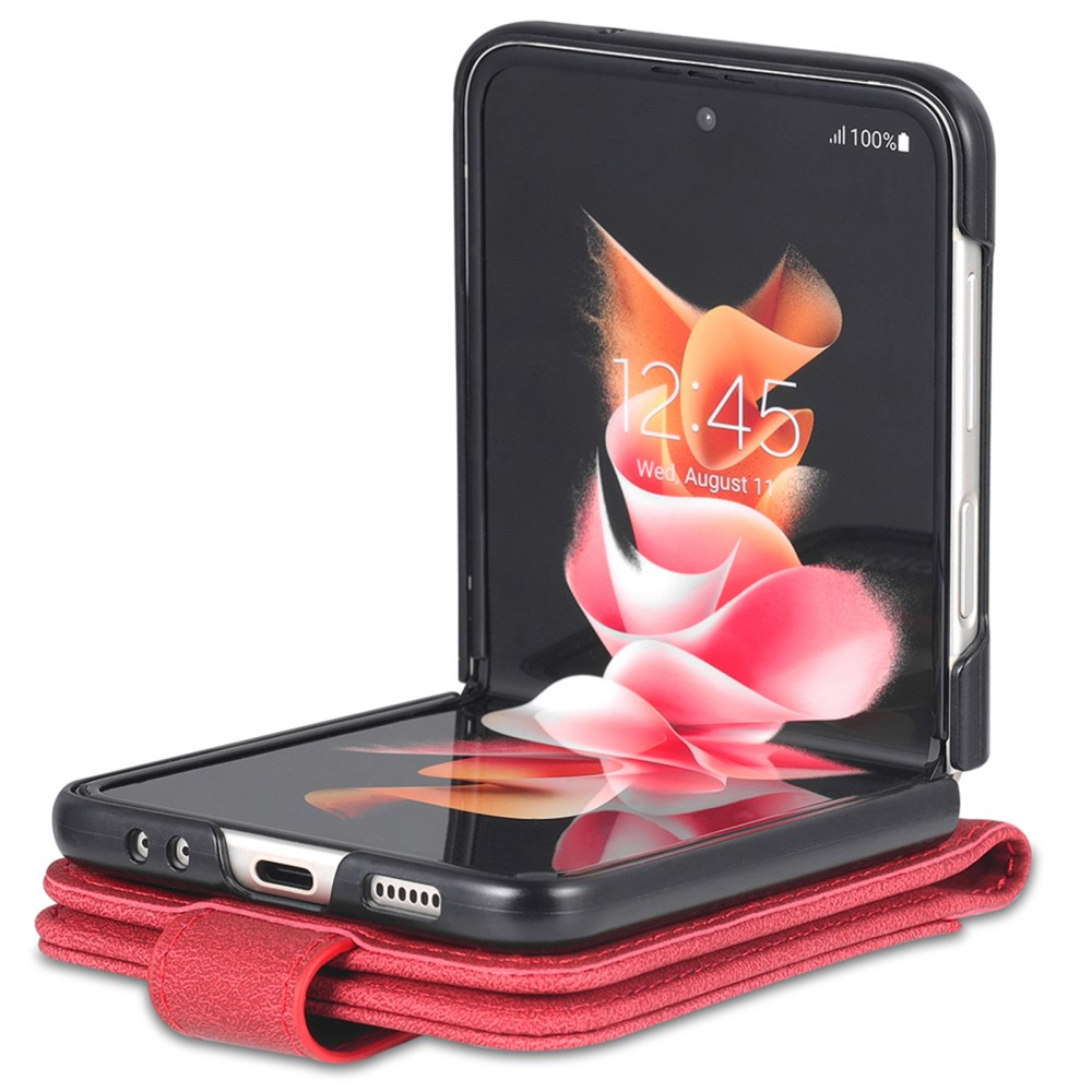 AZNS AZNS Galaxy Z Flip 5 Fodral PU-Läder Röd