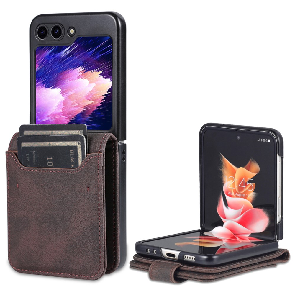 AZNS AZNS Galaxy Z Flip 5 Fodral PU-Läder Brun