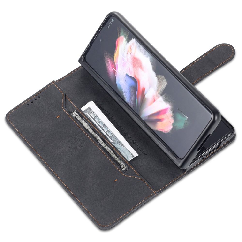 AZNS AZNS Galaxy Z Fold 5 Fodral Läder Svart