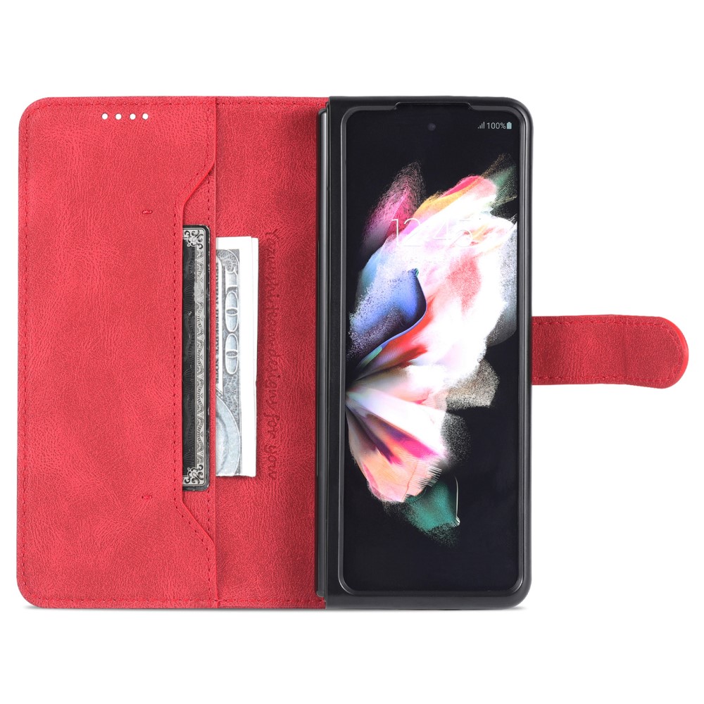 AZNS AZNS Galaxy Z Fold 5 Fodral Läder Röd