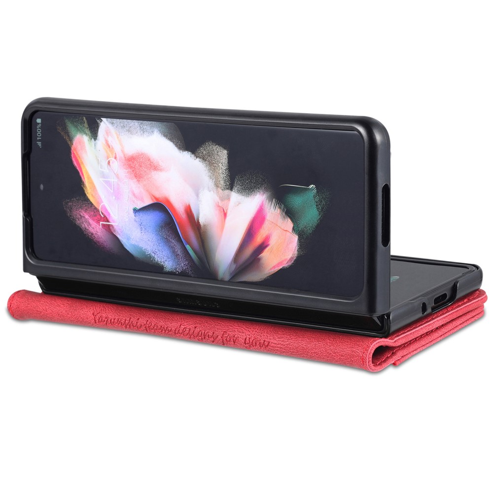AZNS AZNS Galaxy Z Fold 5 Fodral Läder Röd