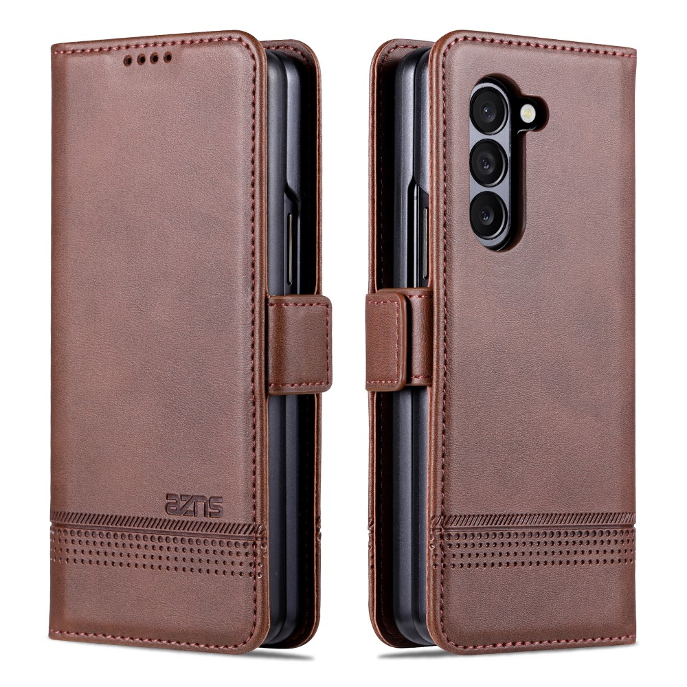 AZNS AZNS Galaxy Z Fold 5 Fodral PU-Läder Brun