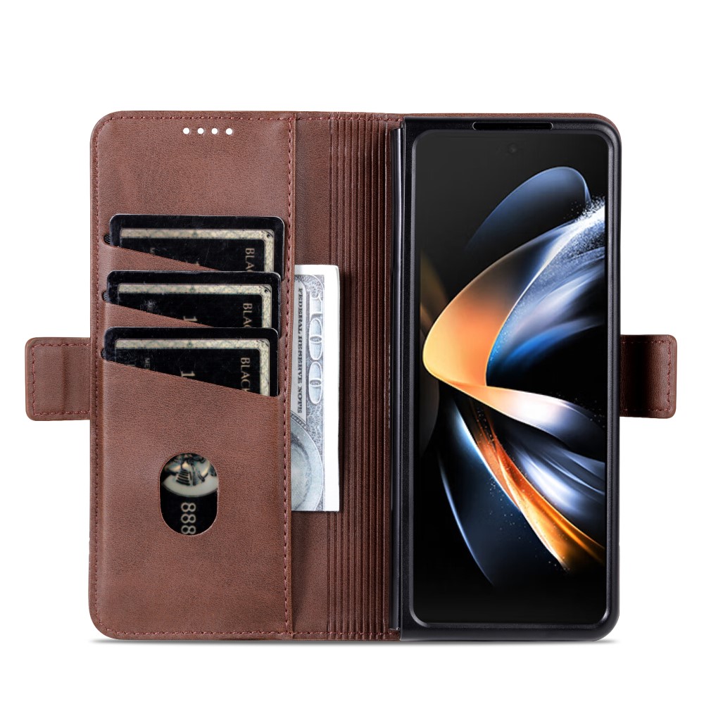 AZNS AZNS Galaxy Z Fold 5 Fodral PU-Läder Brun