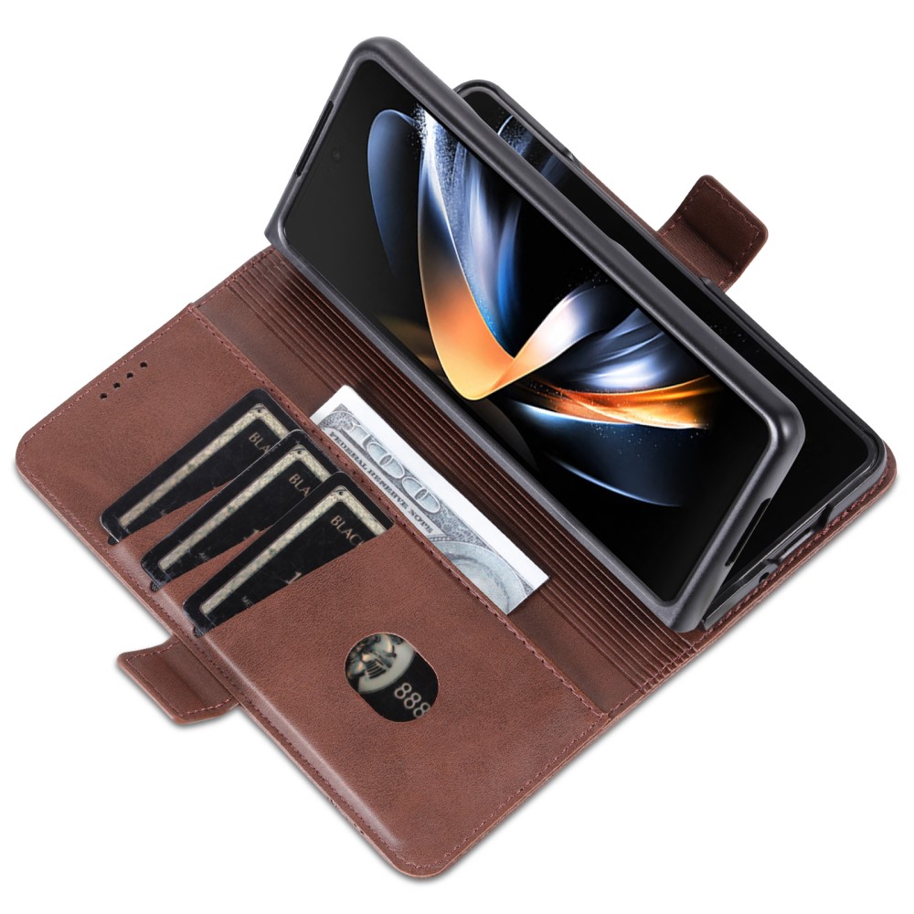 AZNS AZNS Galaxy Z Fold 5 Fodral PU-Läder Brun