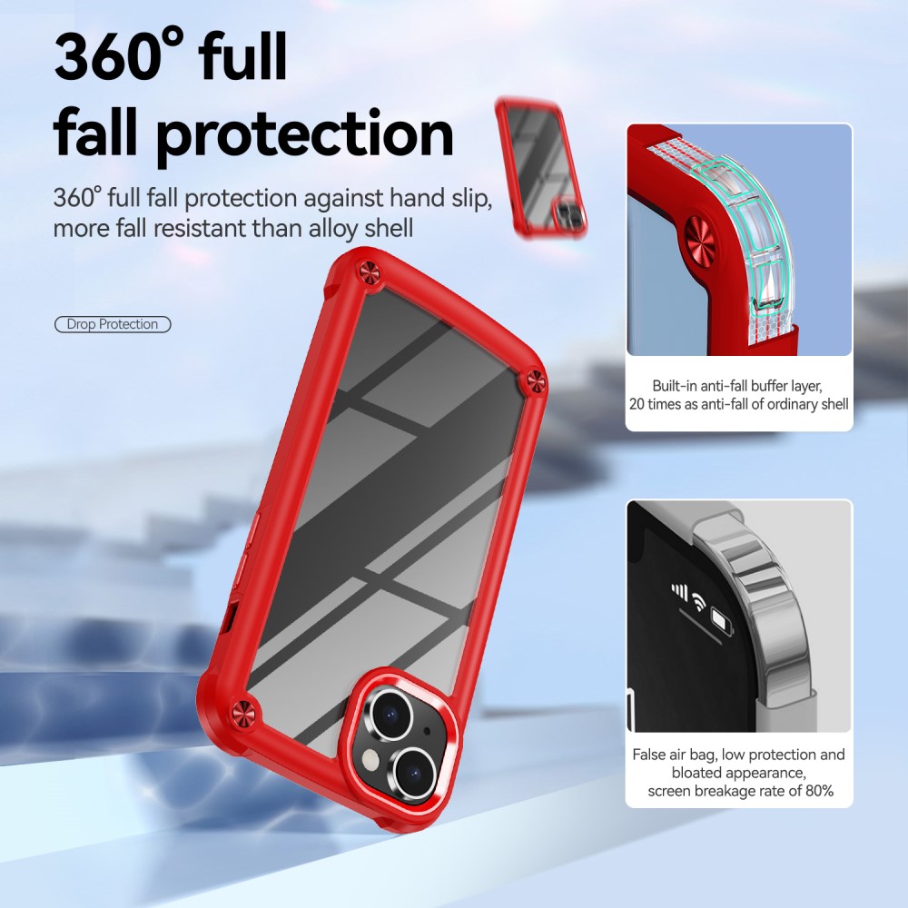  iPhone 15 Plus Skal Shockproof Hybrid Armor Röd