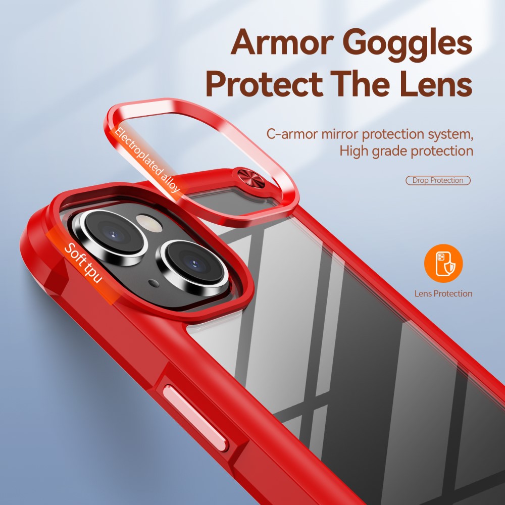  iPhone 15 Plus Skal Shockproof Hybrid Armor Röd