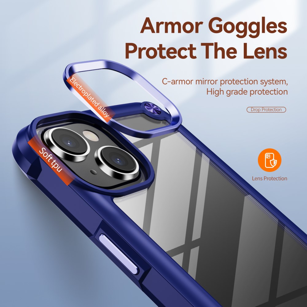 iPhone 15 Plus Skal Shockproof Hybrid Armor Blå