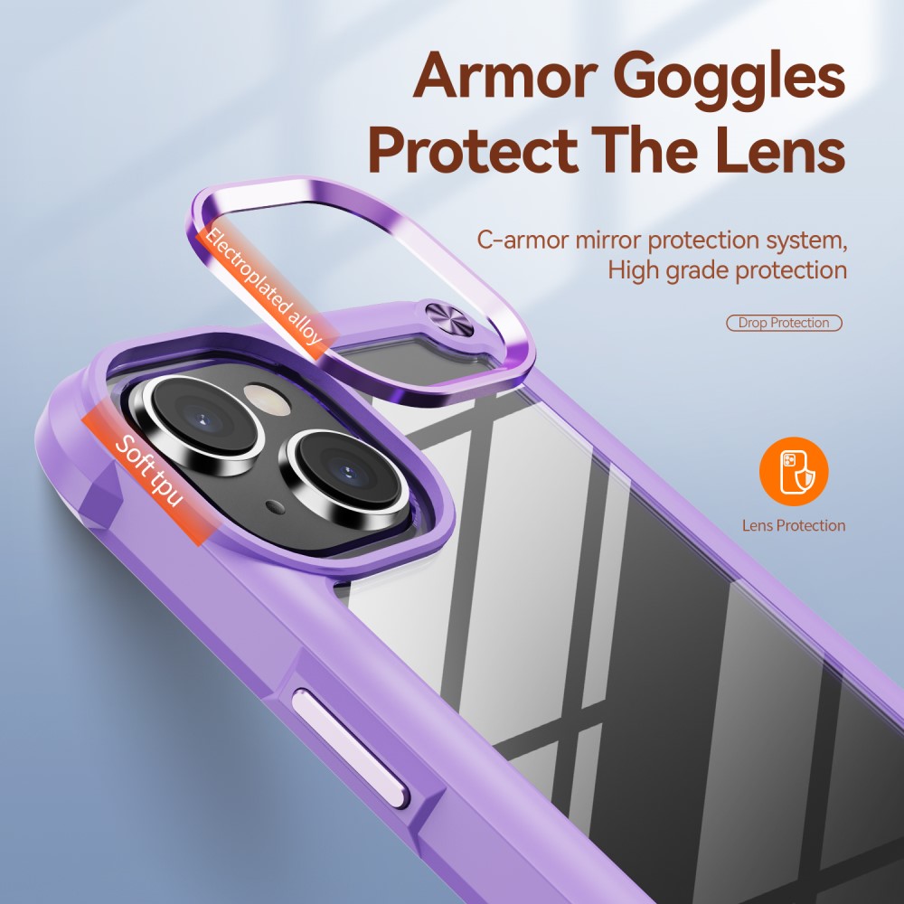  iPhone 15 Plus Skal Shockproof Hybrid Armor Lila