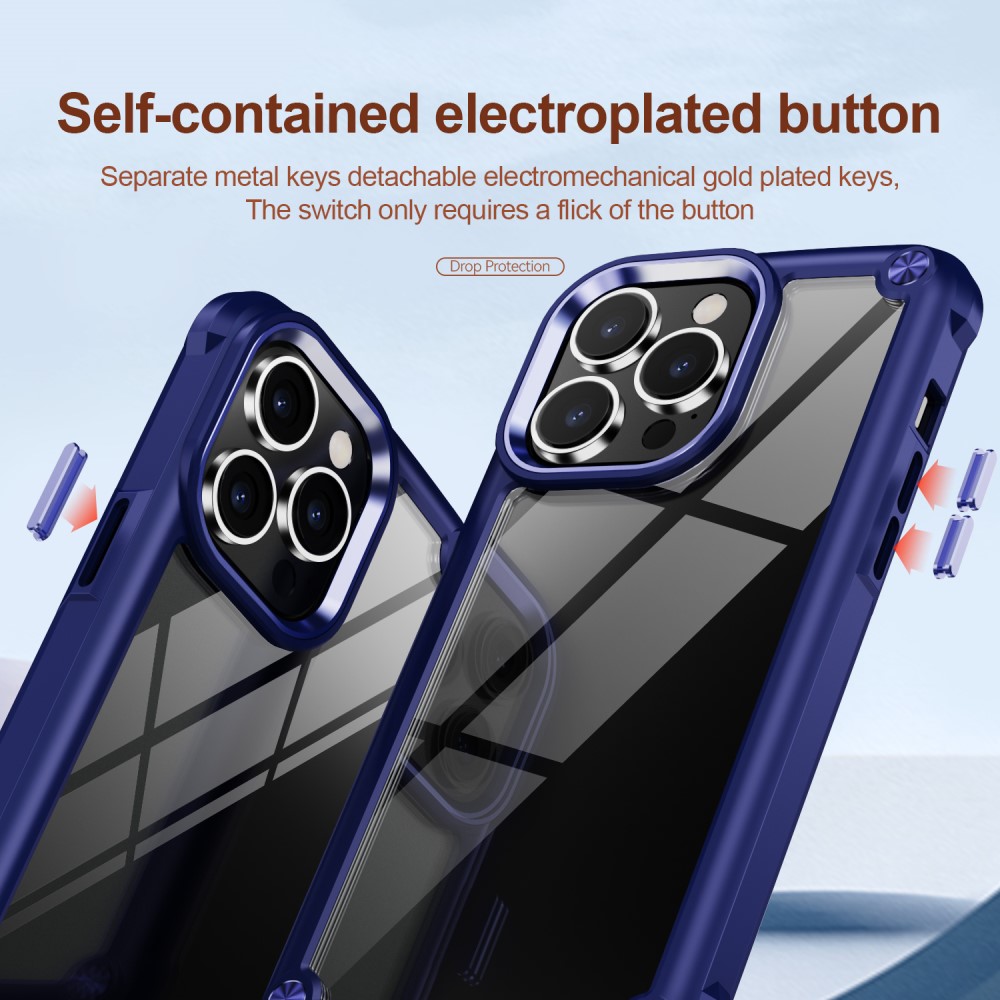  iPhone 15 Pro Skal Shockproof Hybrid Armor Blå