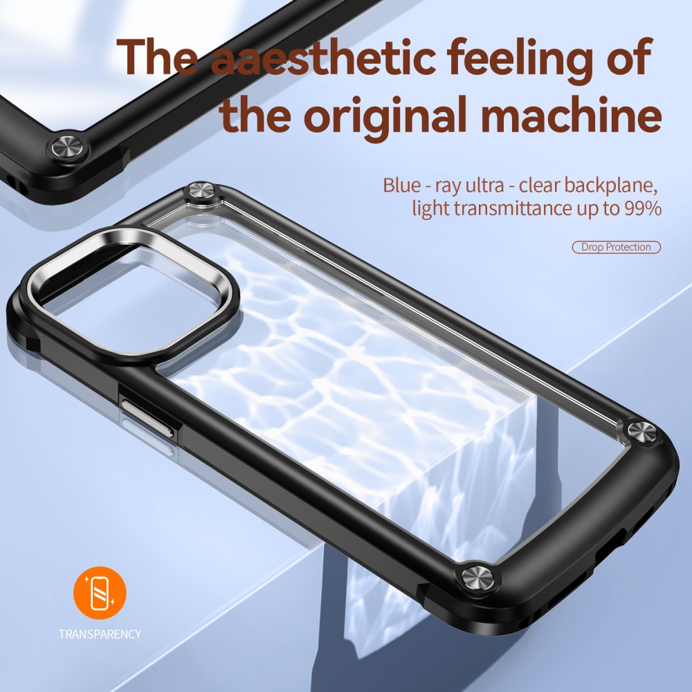  iPhone 15 Pro Skal Shockproof Hybrid Armor Svart