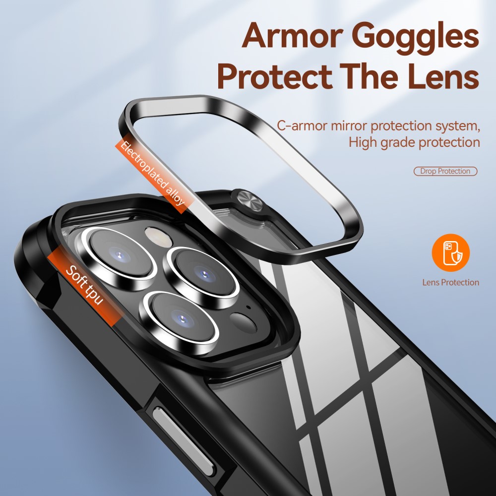  iPhone 15 Pro Max Skal Shockproof Hybrid Armor Svart