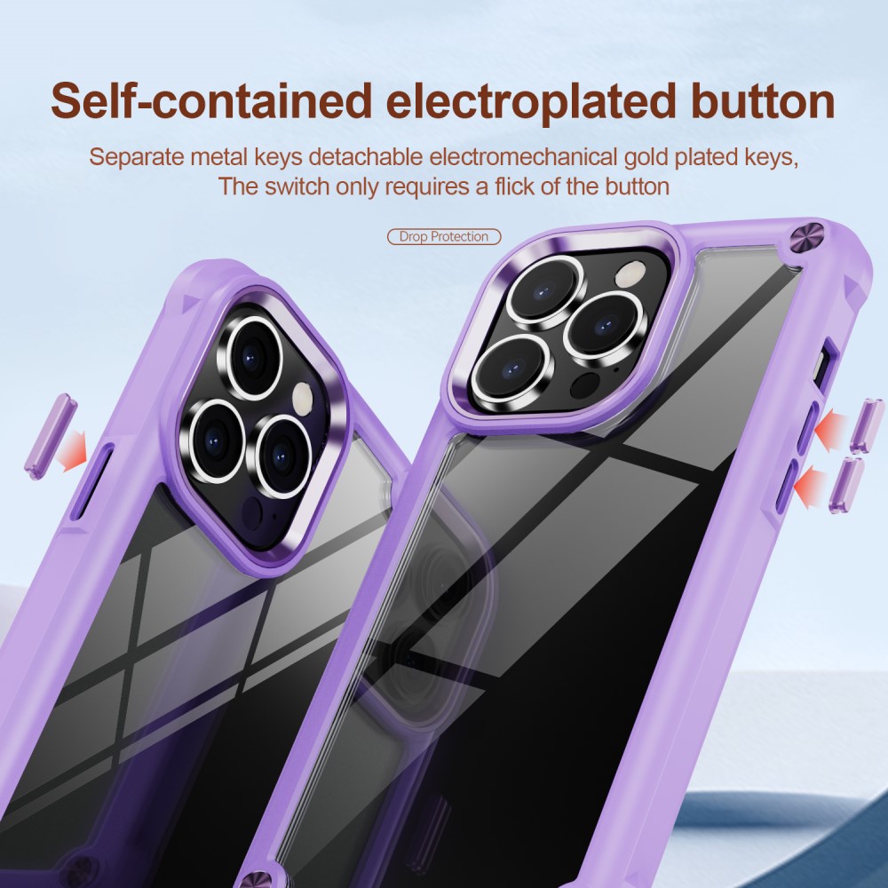  iPhone 15 Pro Max Skal Shockproof Hybrid Armor Lila