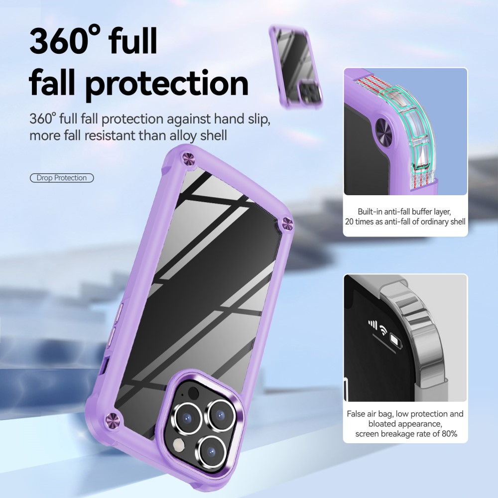  iPhone 15 Pro Max Skal Shockproof Hybrid Armor Lila