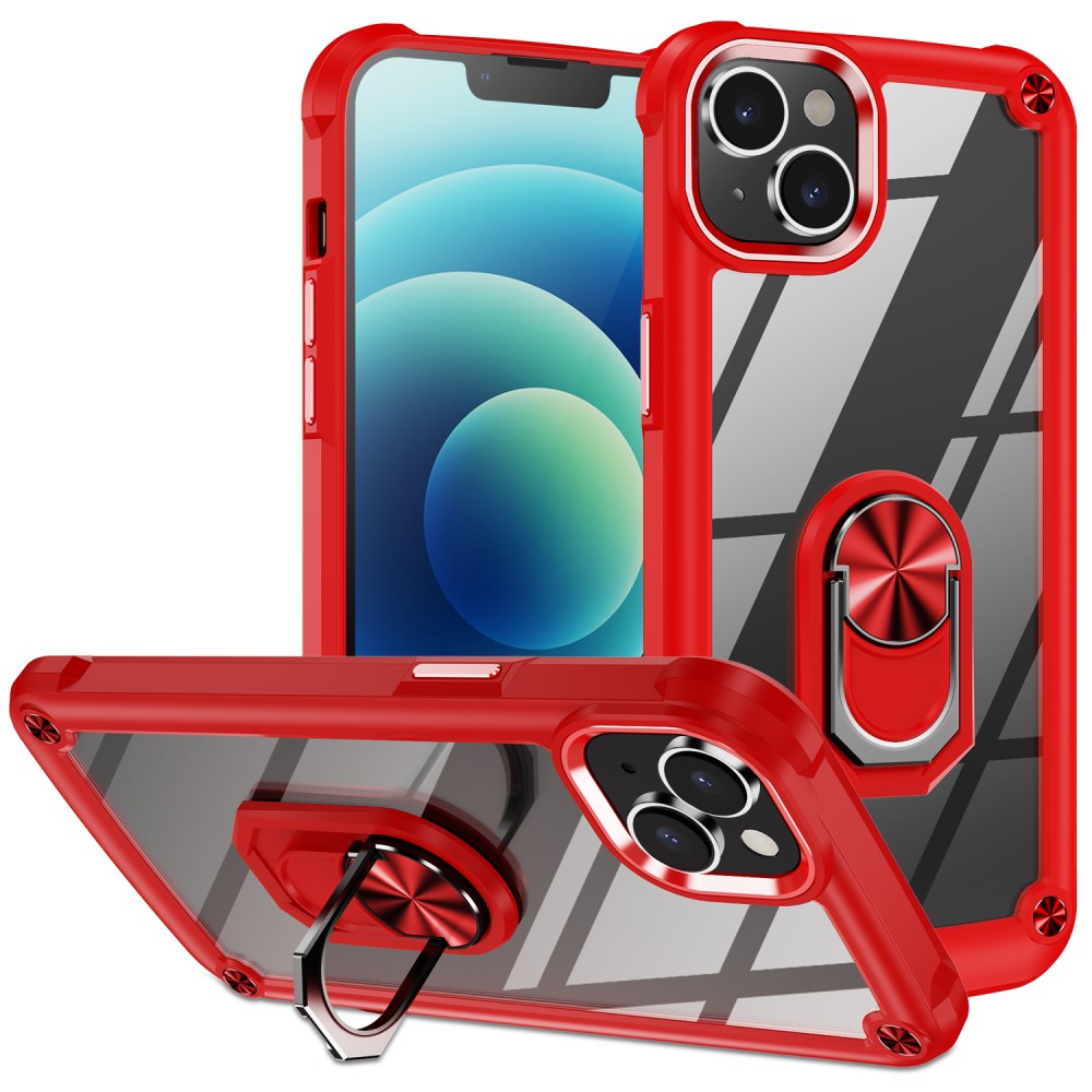  iPhone 15 Plus Skal Ring Shockproof Hybrid Röd