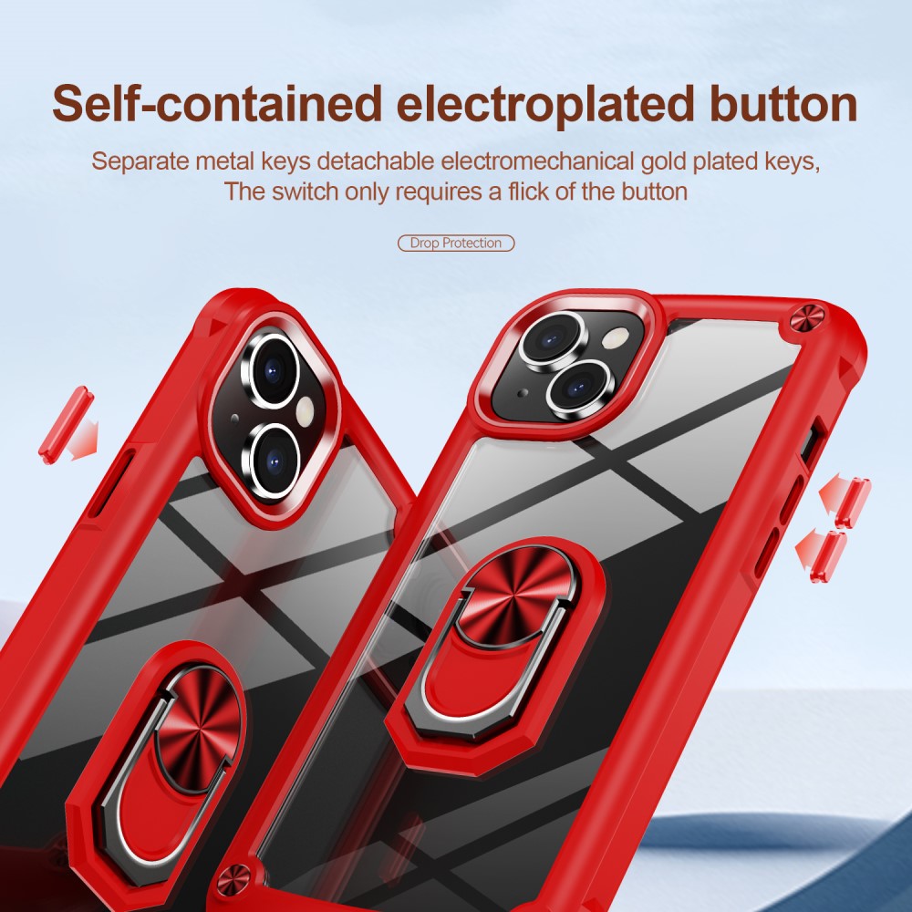  iPhone 15 Plus Skal Ring Shockproof Hybrid Röd