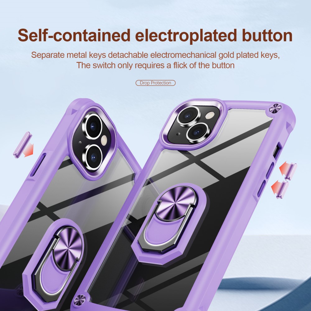  iPhone 15 Plus Skal Ring Shockproof Hybrid Lila