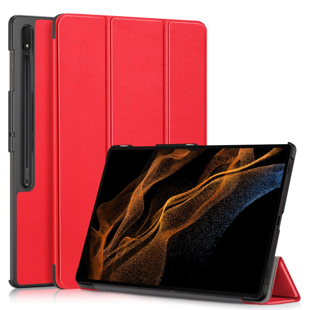  Samsung Galaxy Tab S9 Ultra Fodral Tri-Fold Röd