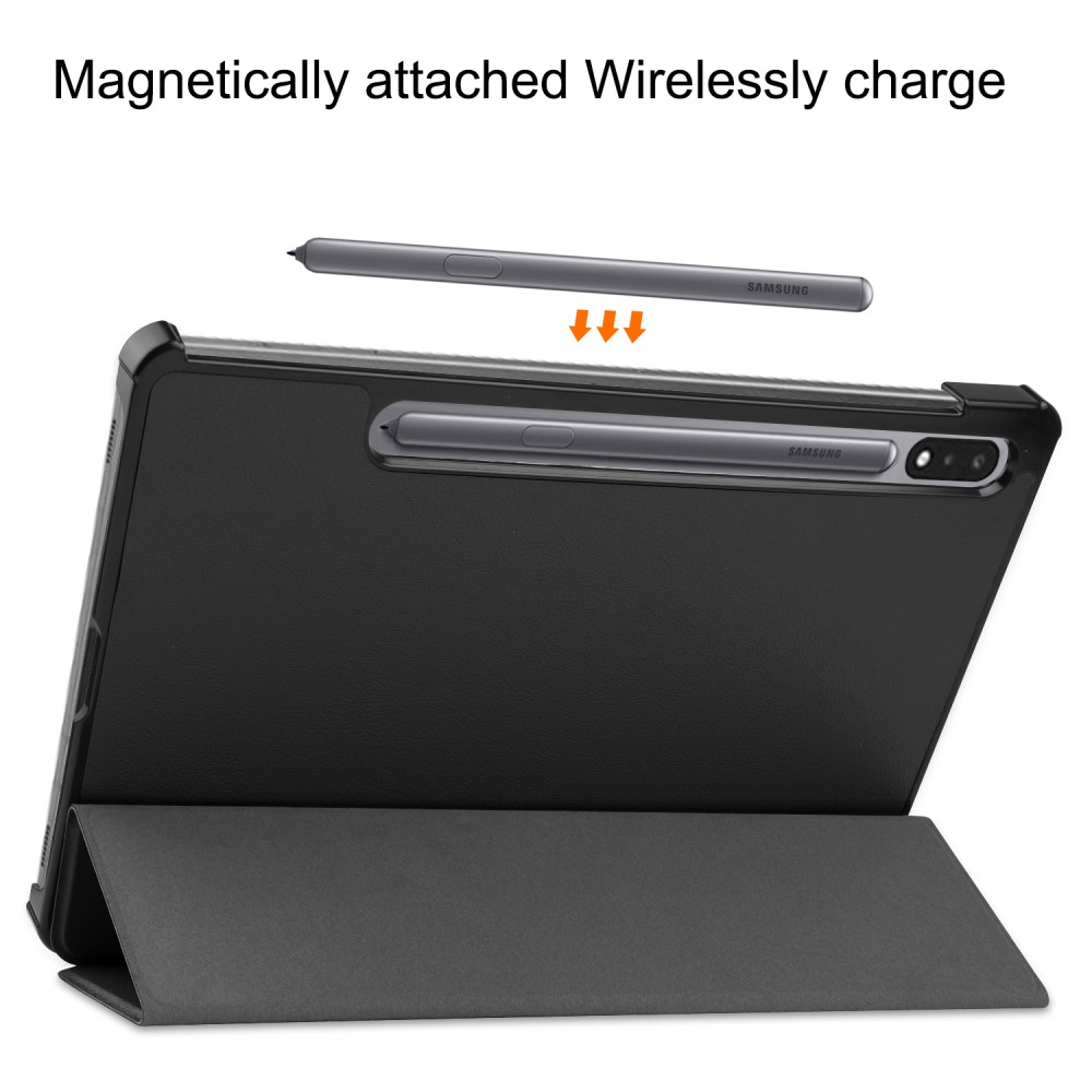  Samsung Galaxy Tab S9 Fodral Tri-Fold Läder Svart